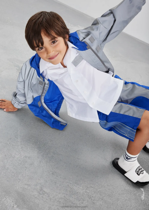 erkek çocuk Armani logolu pvc slaytlar beyaz T8HD2479