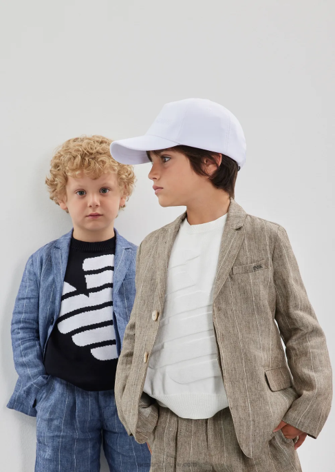 erkek çocuk Armani büyük boy ea işlemeli süveter beyaz T8HD2436