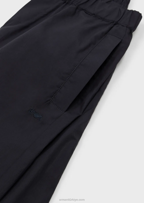 erkek çocuk Armani beli lastikli pamuklu pantolon lacivert T8HD2459