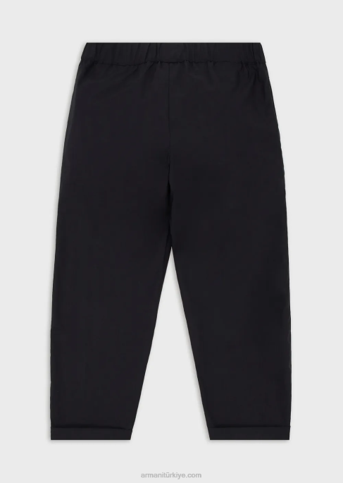 erkek çocuk Armani beli lastikli pamuklu pantolon lacivert T8HD2459