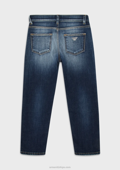 erkek çocuk Armani j75 soluk streç kot pantolon orta mavi T8HD2437