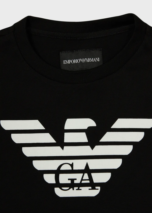 erkek çocuk Armani kartal logolu pima jarse t-shirtT8HD2390