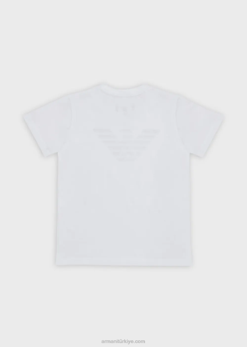 erkek çocuk Armani kartal logolu pima jarse t-shirtT8HD2391