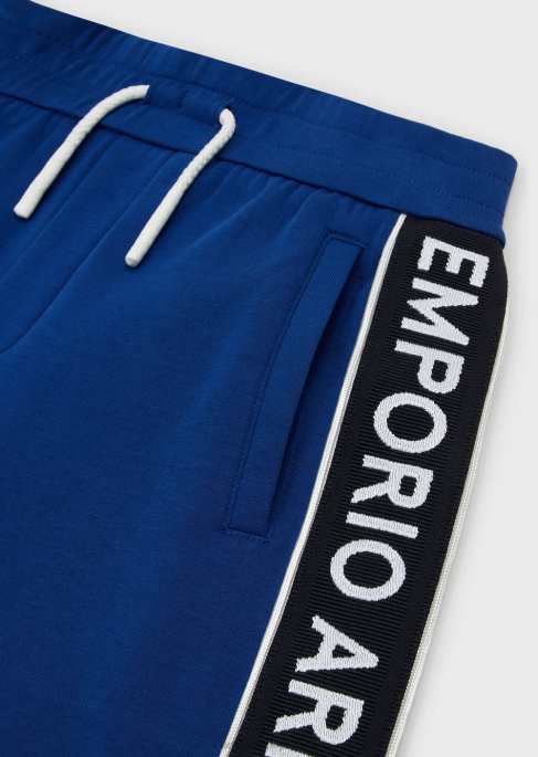 erkek çocuk Armani logo şeritli çift jarse board şortT8HD2456