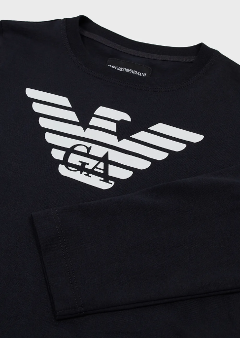 erkek çocuk Armani logolu pima jarse kazakT8HD2389