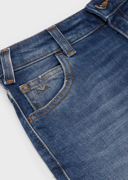 erkek çocuk Armani streç kot tahta şortT8HD2416