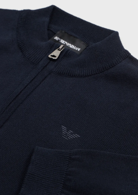 erkek çocuk Armani tam boy fermuarlı mısır koçanı örgü hırkaT8HD2476