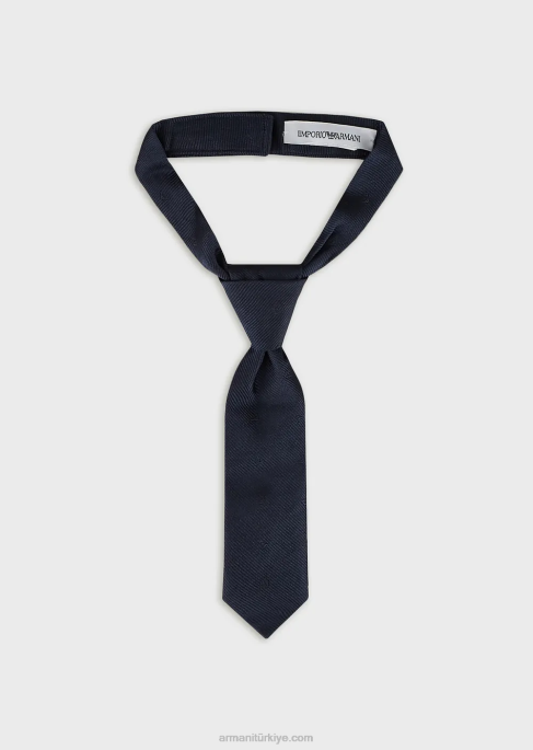erkek çocuk Armani cırt cırtlı saf ipek kravatT8HD2731