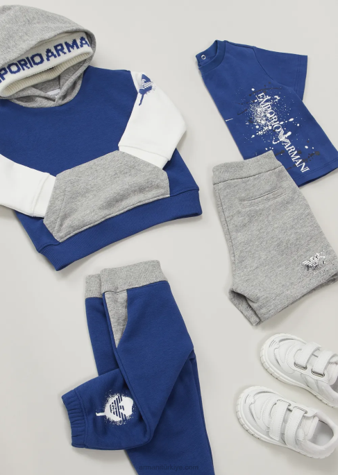 erkek çocuk Armani kulaklı ve jakar logolu örgü bereT8HD2734