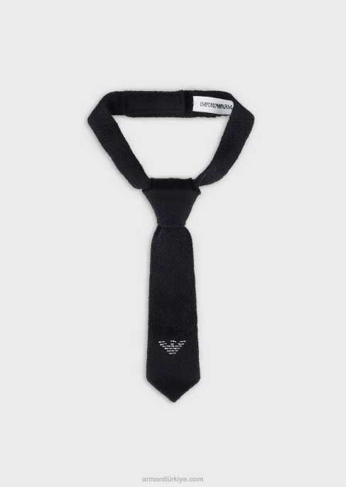 erkek çocuk Armani üst dikişli kartal ile bağlı yün kravatT8HD2735