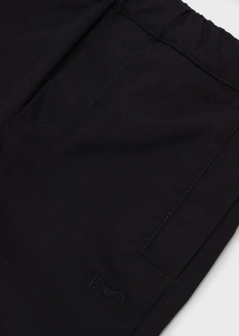 erkek çocuk Armani beli lastikli pamuklu pantolon lacivert T8HD2707