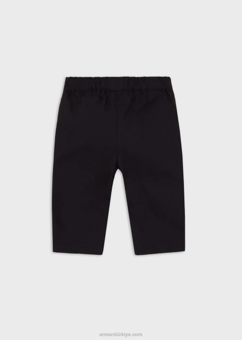 erkek çocuk Armani beli lastikli pamuklu pantolon lacivert T8HD2707