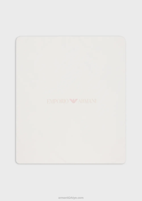 erkek çocuk Armani op-art logolu ve kartallı çift yüzlü battaniyeT8HD2722