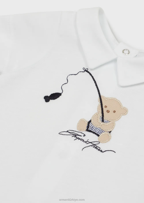 erkek çocuk Armani oyuncak ayı işlemeli jarse tulum model T8HD2694