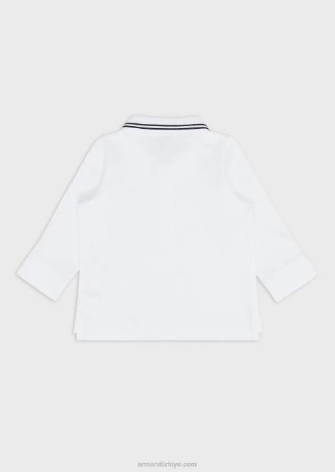 erkek çocuk Armani uzun kollu streç pike polo gömlekT8HD2676