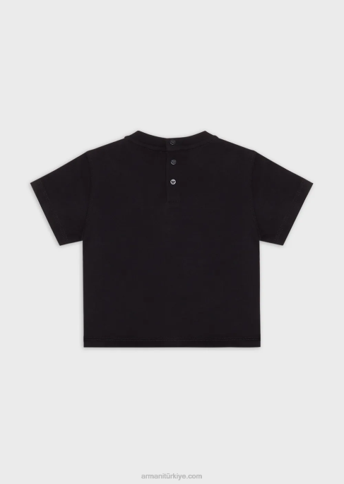 erkek çocukemporio armani logolu ağır sıklet jarse tişört lacivert T8HD2684