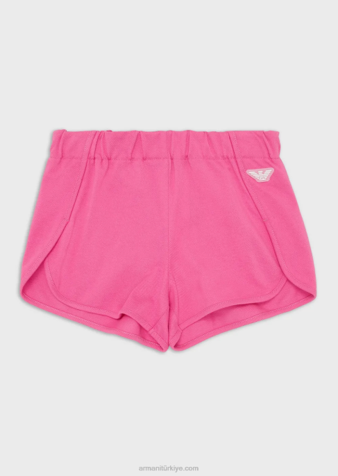 kız Armani EA Crew Kartal Yamalı Pike Jarse Şort pembe T8HD2569