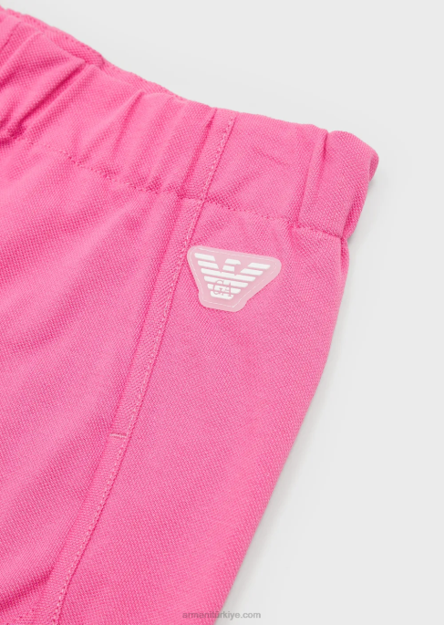 kız Armani EA Crew Kartal Yamalı Pike Jarse Şort pembe T8HD2569