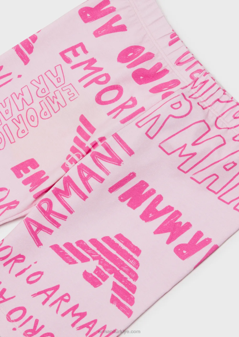 kız Armani Her tarafında EA Crew yazısı bulunan jarse bisiklet taytı pembe T8HD2548