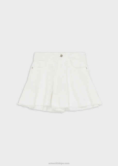 kız Armani giysi boyama boğa kloş şort beyaz T8HD2552
