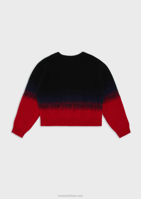 kız Armani iğne oyası yün karışımlı kazakT8HD2570