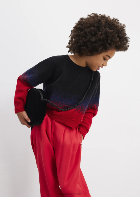 kız Armani iğne oyası yün karışımlı kazakT8HD2570