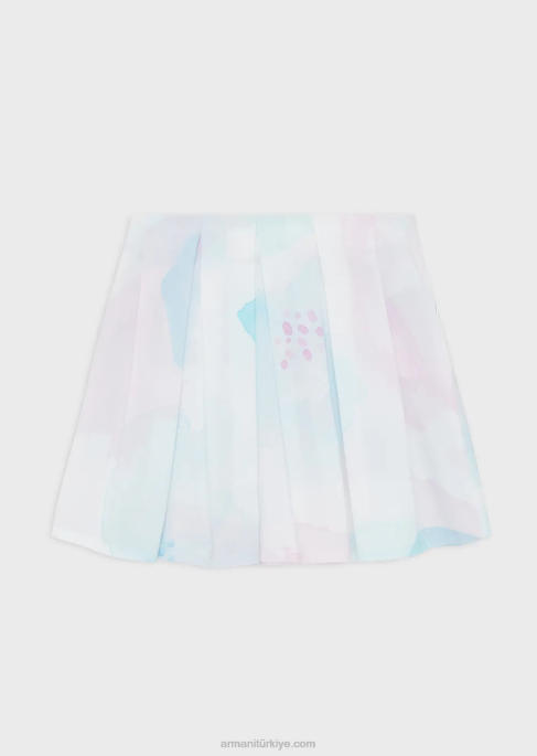 kız Armani suluboya çiçek desenli poplin etekT8HD2541