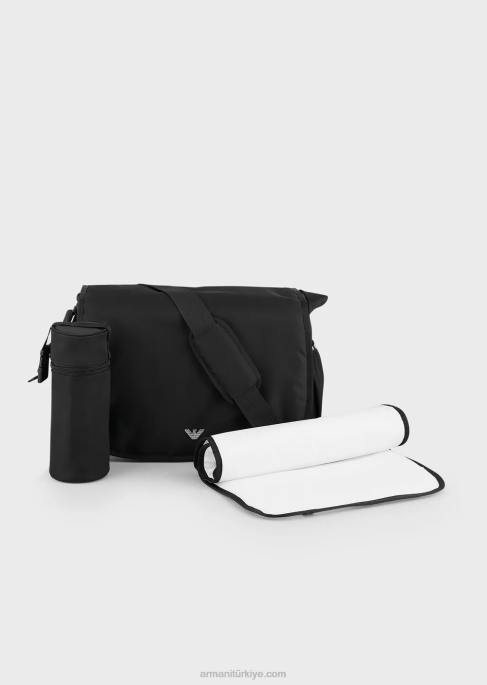kız Armani kartal plakalı mumya çanta seti siyah T8HD2668