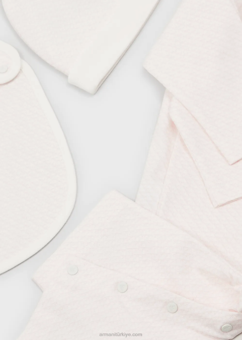 kız Armani op-art kartal patik, önlük, tulum ve bereden oluşan hediye setiT8HD2647