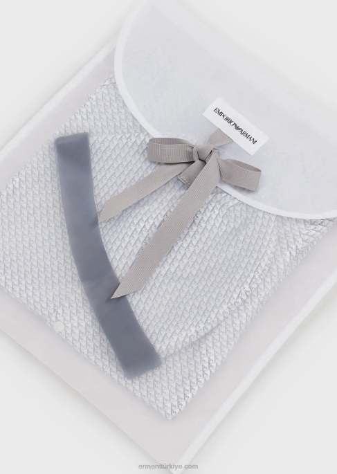 kız Armani op-art kartal patik, önlük, tulum ve bereden oluşan hediye setiT8HD2648