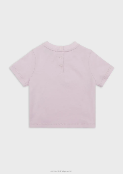 kız Armani payetli imza logolu organik jarse tişörtT8HD2654