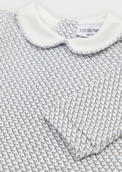 kız Armani peter pan yakalı ve her tarafı op-art kartallı tulum masmavi T8HD2629