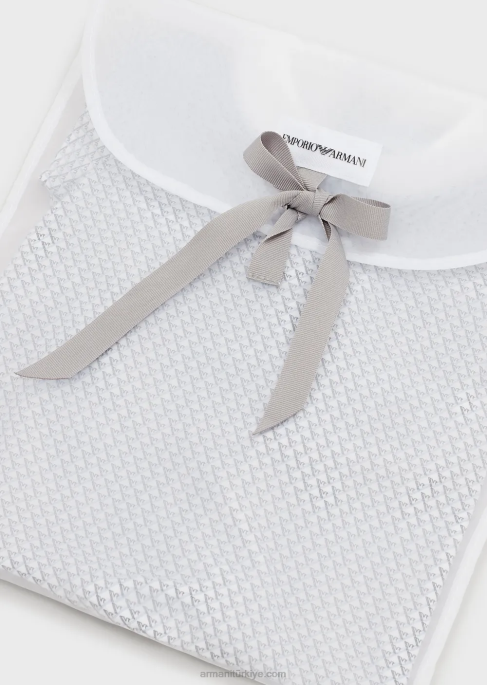 kız Armani peter pan yakalı ve her tarafı op-art kartallı tulum masmavi T8HD2629