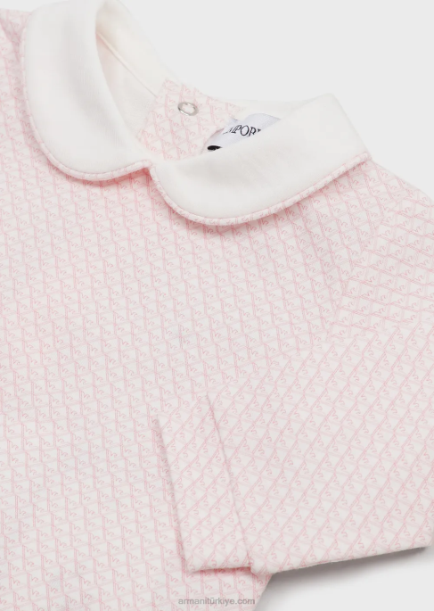 kız Armani peter pan yakalı ve her tarafı op-art kartallı tulum pembe T8HD2630