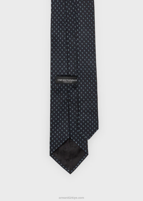 erkekler Armani baklava desenli saf ipek jakarlı kravatT8HD2159