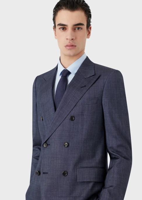 erkekler Armani ipek ve keten karışımı balıksırtı jakarlı kravatT8HD2136