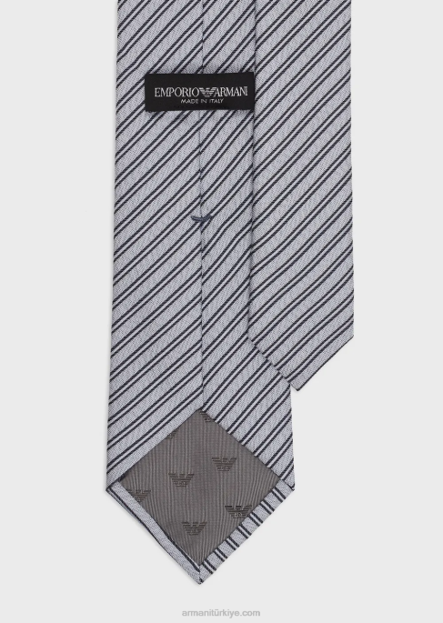 erkekler Armani çizgili jakarlı saf ipek kravatT8HD2145