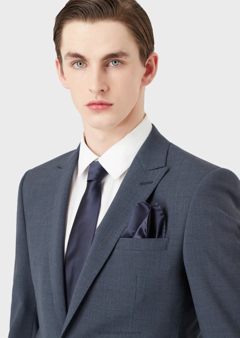 erkekler Armani jakarlı mikro motifli saf ipek cep mendiliT8HD2156