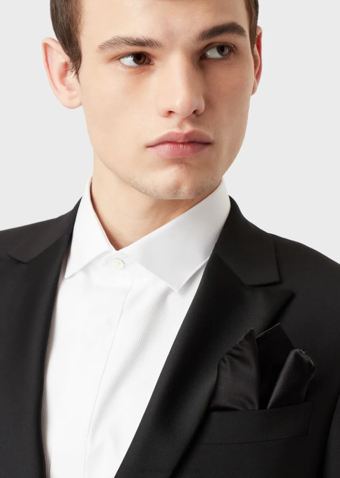 erkekler Armani jakarlı mikro motifli saf ipek cep mendiliT8HD2157