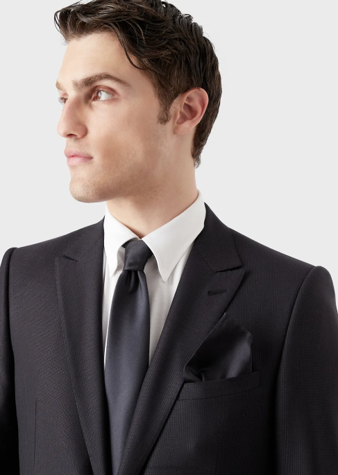 erkekler Armani osmanlı tarzı ipek cep kare lacivert T8HD2137