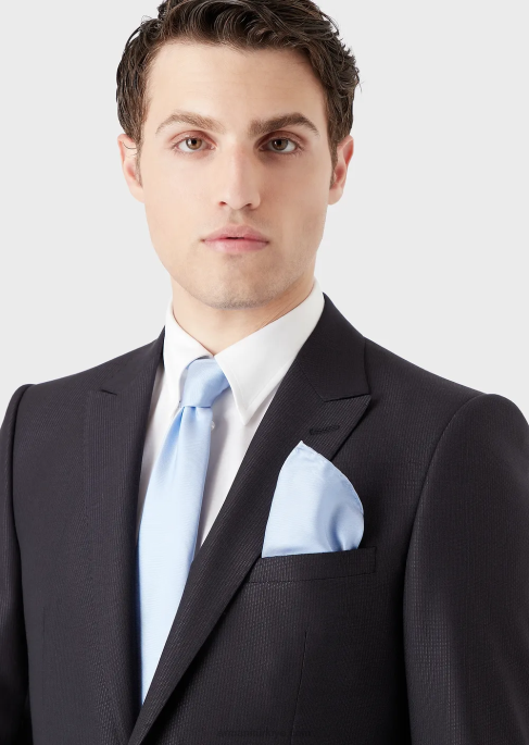 erkekler Armani osmanlı tarzı ipek cep kare mavi T8HD2138