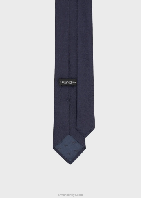 erkekler Armani saf ipek kartal ve kareli jakarlı kravatT8HD2143