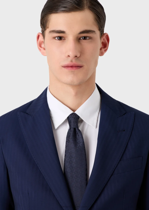 erkekler Armani saf ipek kartal ve kareli jakarlı kravatT8HD2143