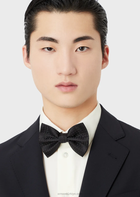 erkekler Armani saf ipek osmanlı tarzı papyonT8HD2153