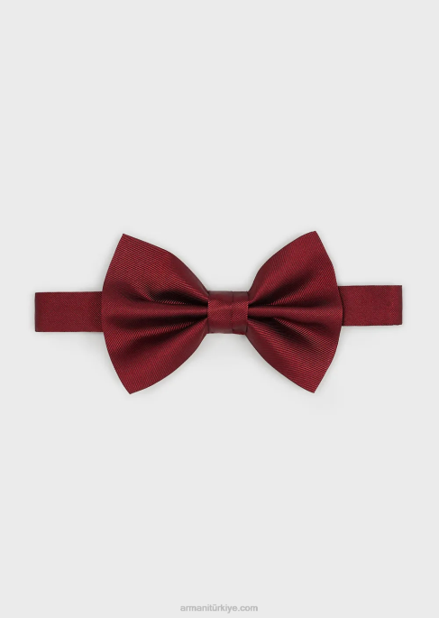 erkekler Armani saf ipek osmanlı tarzı papyon bordo T8HD2150