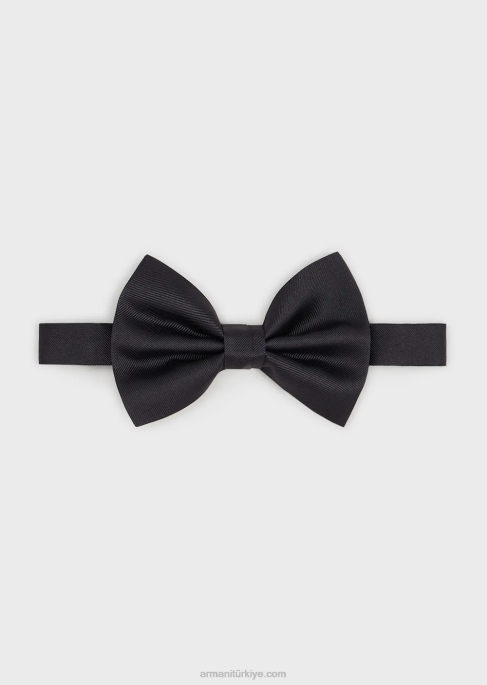 erkekler Armani saf ipek osmanlı tarzı papyon lacivert T8HD2149