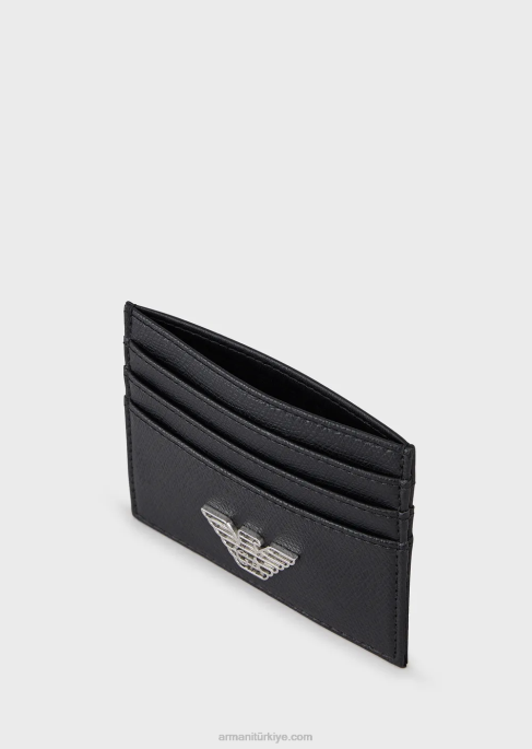 erkekler Armani kartal plak kart sahibi ve cüzdan ile hediye kutusu siyah T8HD2183