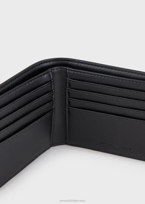 erkekler Armani kartal plak kart sahibi ve cüzdan ile hediye kutusu siyah T8HD2183