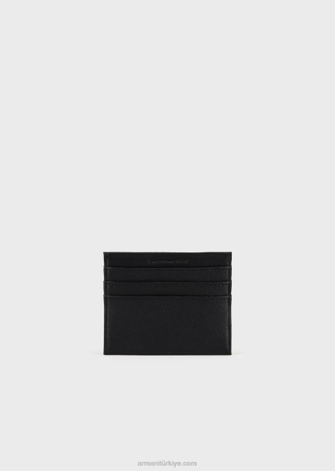 erkekler Armani kartal plaketli kart sahibi siyah T8HD2181