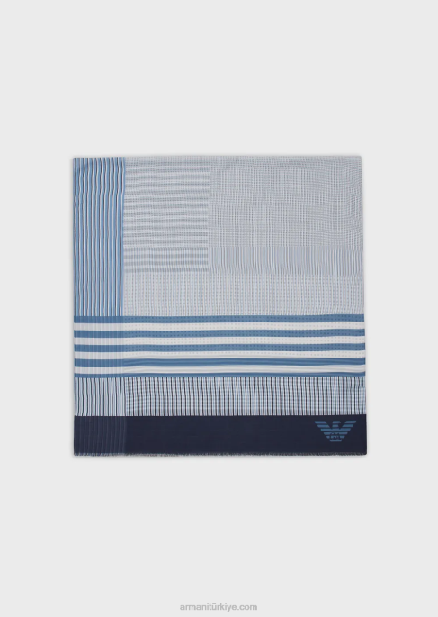 erkekler Armani patchwork efektli modal çaldı lacivert T8HD2115